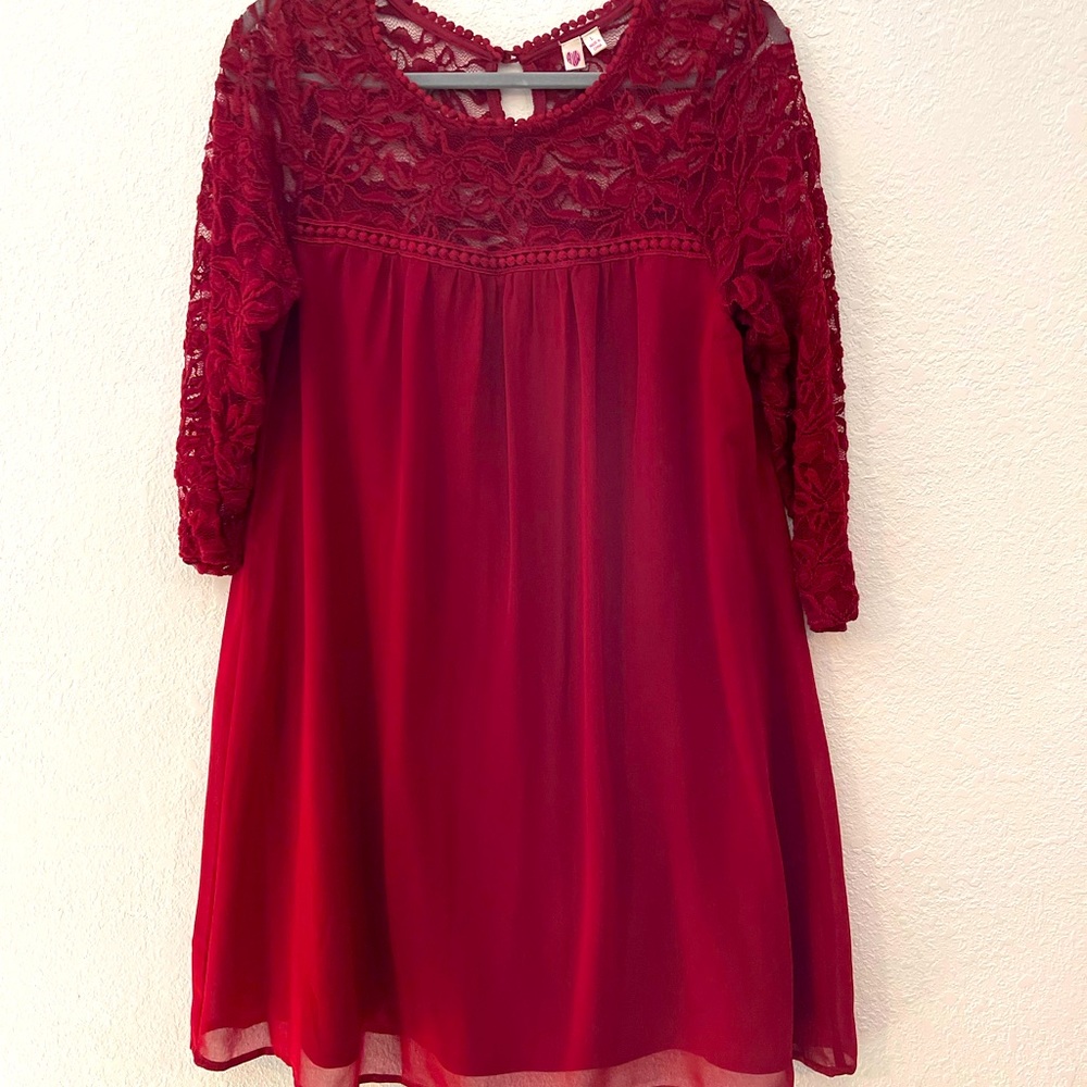 Burgundy Lace Dress